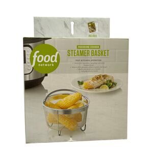Food Network NEW in Box Pressure Cooker Steamer Basket Gray 6 Qt